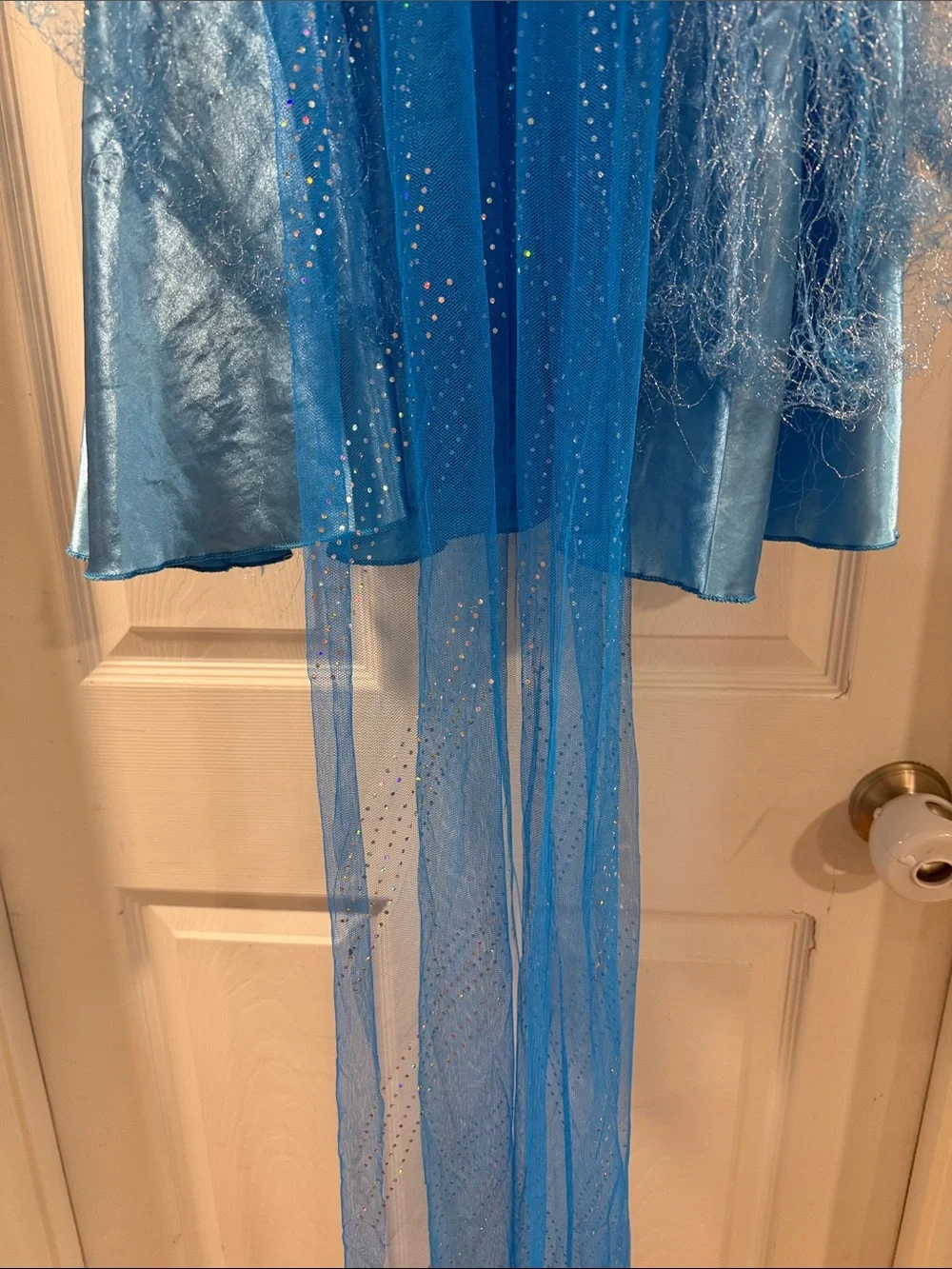 Blue White Sparkle Princess Kids Costume Dress